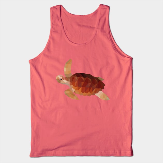 Brown Geometric Turtle Tank Top by shaldesign